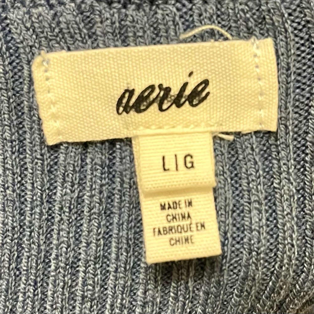 Aerie Deep Blue Ribbed Skater Skirt - Picture 2 of 2